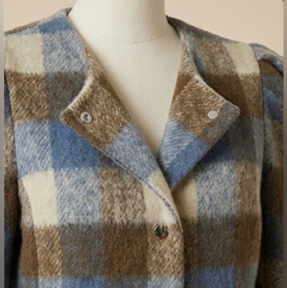 NEW $98 Olivia Plaid Puff Sleeve Jacket - Picture 5 of 6